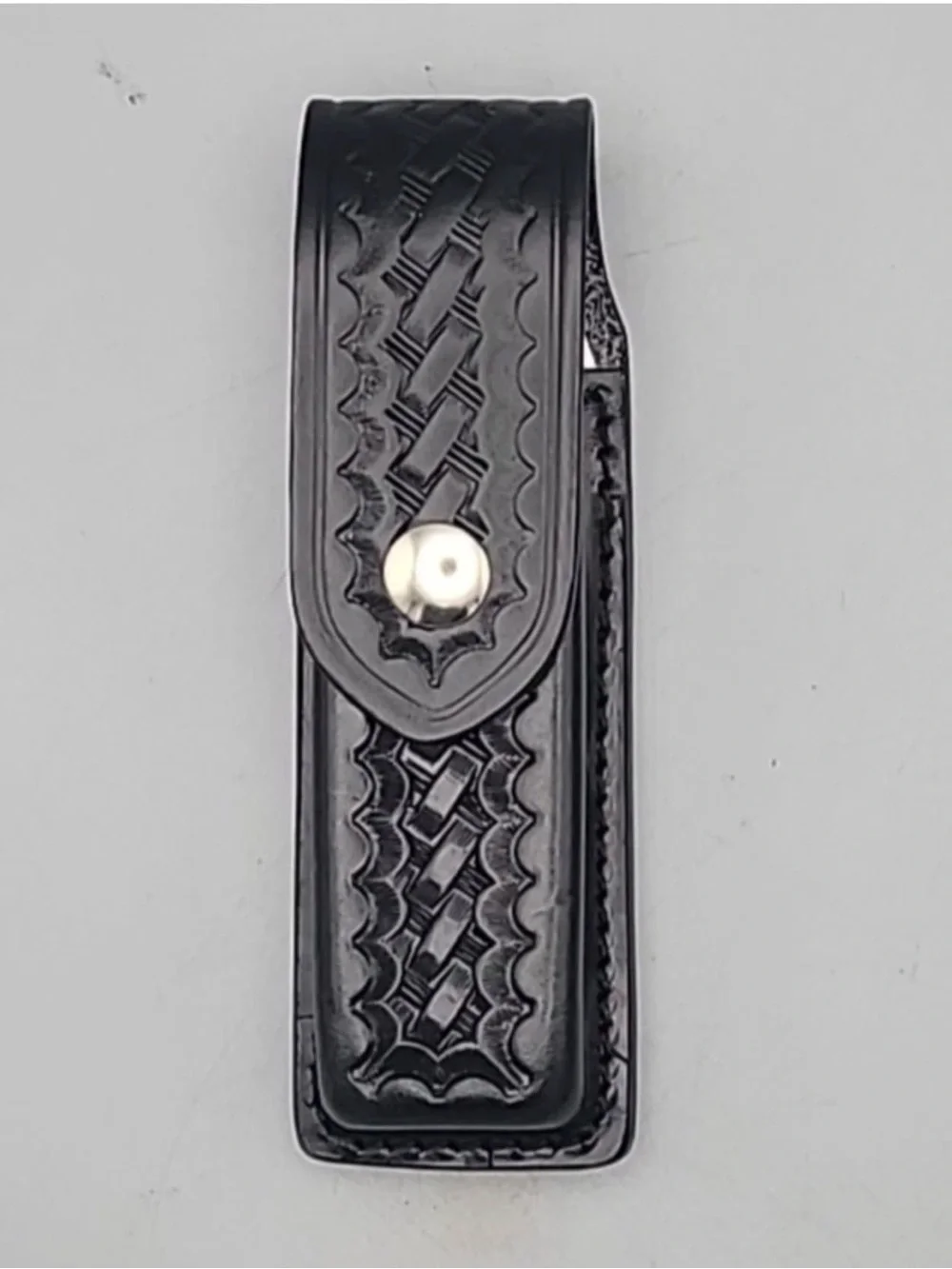 Men's Black Leather Tool/Key Sheath with Snap Closure